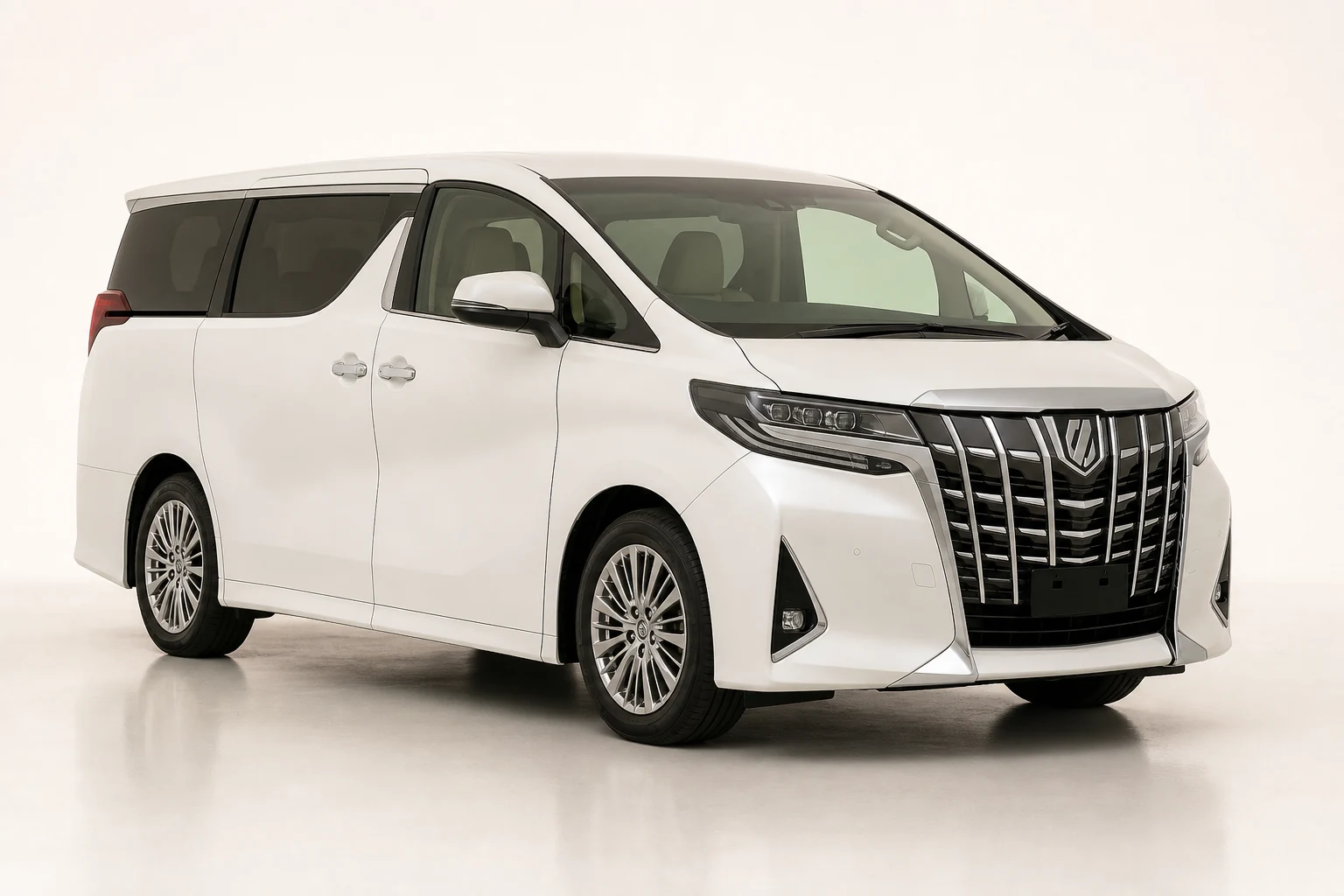White Toyota Alphard AGH30 for a private charter